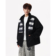 高品质春装新款美式高街潮牌解构设计休闲连帽卫衣男女慵懒风外套，女装短外套，电商A486-1