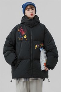 中性风新款冬季时尚百搭宽松印花棉服外套MY6216P115控158图片