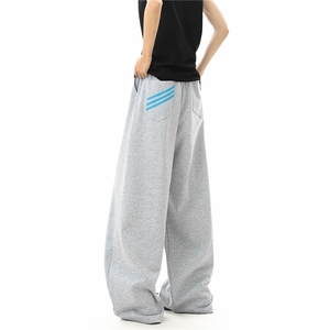 春款现货原创A165-K8882-P5578慵懒风阔腿裤卫裤休闲裤运动裤图片