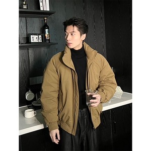 现货美式高街休闲棉衣夹克三防立领纯色户外工装加厚棉服外套图片