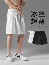 短裤男士夏季潮流冰丝宽松运动休闲裤薄款五分裤K905-特批30，男装休闲裤，星座718-1