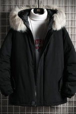 MM48099-P130冬季大毛领衣男士大码加厚袄男服网格挂拍，男装棉衣，电商A040A
