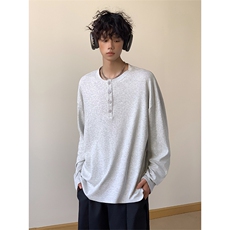 秋季新款长袖T恤5Q4055-TP4068肌理感打底衫垂感宽松休闲上衣，男装T恤，电商A102