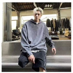 卫衣男秋季美式复古高街痞帅套头衣服重磅潮牌宽松连帽外套