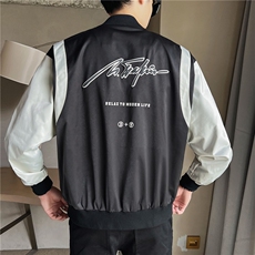 店主风男士日系休闲印花棒球服时尚潮流亮面夹克外套JK059-P145，男装夹克，电商A413