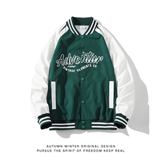 新款针织外套白底平铺美式复古棒球服男WT2409-P80控138，男装夹克，星座717