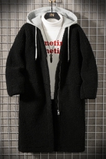 1日系休闲假两件中长款连帽棉衣男情侣羊羔毛外套YG7502P125控168，男装棉衣，星座226-2