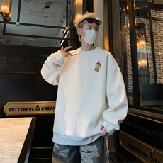 华夫格！华夫格上衣男圆领华夫格卫衣男大码长袖t恤男HY251-特P23，男装T恤，电商B367