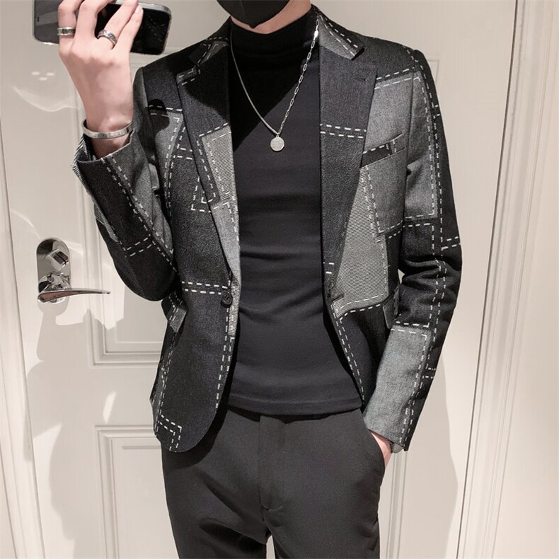 秋冬社会小伙牛仔夹克西装单西修身西服A236-XZ-210-P145,男装夹克,电商A236
