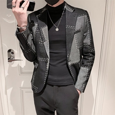 秋冬社会小伙牛仔夹克西装单西修身西服A236-XZ-210-P145，男装夹克，电商A236