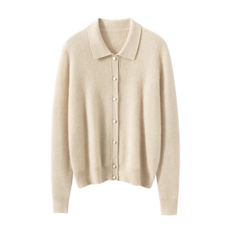 2025年秋季新款十二针POLO领针织羊绒开衫时尚休闲通勤百搭，女装羊绒衫，臻维羊绒