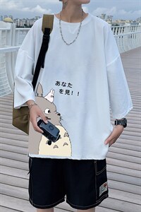 Q11150-P30 春夏季七分袖t恤男大码五分袖男短袖中袖图片