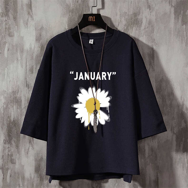 Q11073-P30春夏季七分袖t恤男大码五分袖男短袖中袖水泥墙挂拍,男装T恤,电商A040A