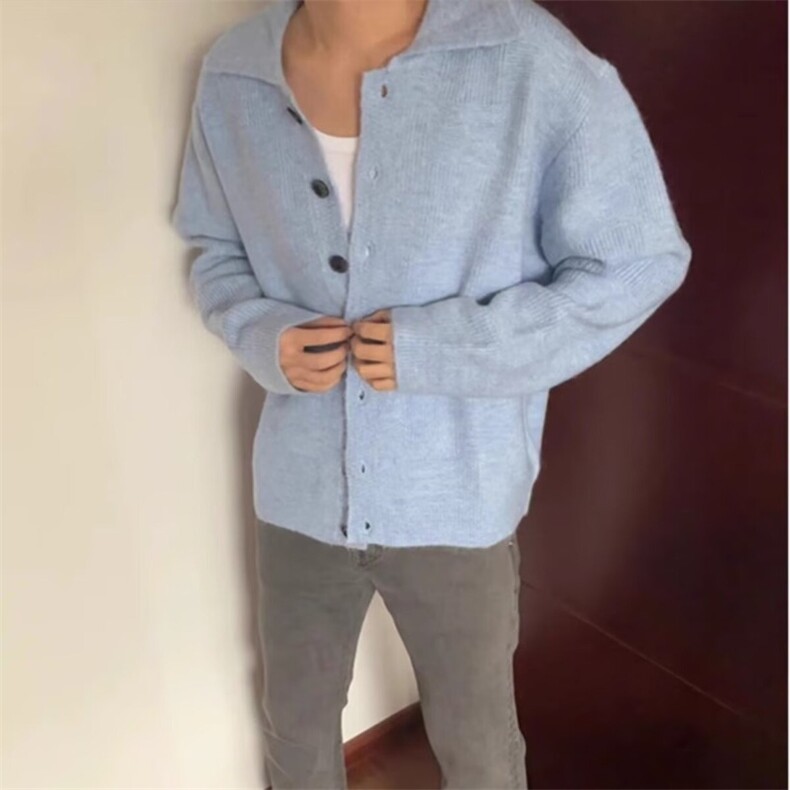 DY287-批55慵懒风纽扣开衫毛衣外套,男装针织衫/毛衣,星座603-2
