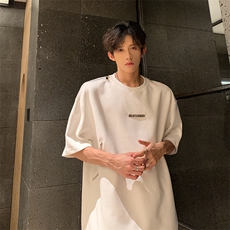 405A美式高街新款大金属扣拉链设计短袖T恤T2439-P45控68，男装T恤，星座405A
