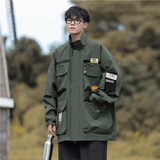春季新款宽松休闲工装外套美式潮牌多口袋飞行员夹克男W8076-P80，男装夹克，星座512-4