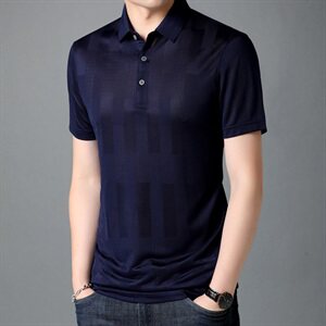 D30026钱塘2021-2夏季男士短袖T恤舒适商务桑蚕丝P125控价239图片