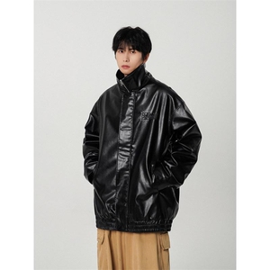 B225-W8634-P126-X158----50TC50PU--双面钢印纯色皮衣棉服图片