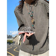 XZ809A/FK01/特P19/加绒特P26雪尼尔小香风立领POLO杉长袖卫衣，男装T恤，星座809A(原222-1)