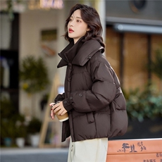 现货新标90%白鸭绒2025年冬季新款双领羽绒服短款外套，女装羽绒服，布依丽人