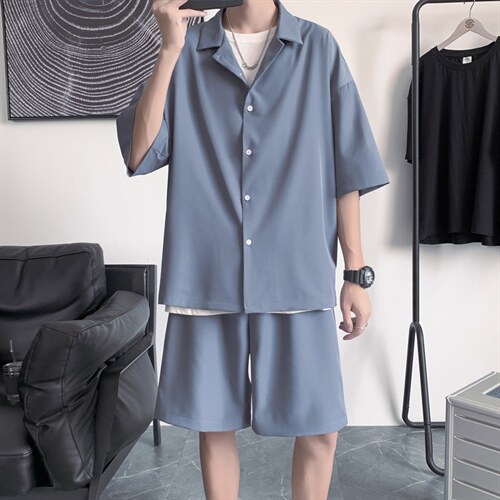 短袖运动套装男2023新潮速干冰丝衣服  TZ001-特批55（控价：88）图片