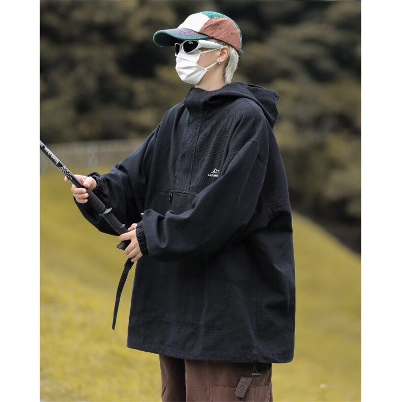 2023港风文艺连帽卫衣男春秋宽松潮流长袖外套，男装夹克，星座716-3