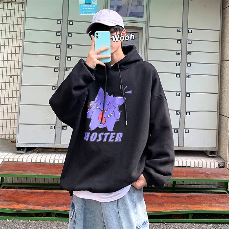 WY2087-P40纯棉连帽卫衣男大码运动帽衫宽松薄外套男,男装卫衣,电商A040