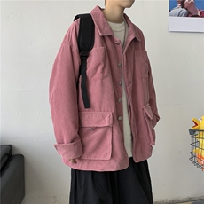春装日系廓形工装夹克宽松复古灯芯绒外套潮休闲港风H203/P85，男装夹克，电商A221A