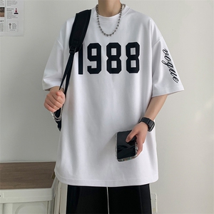 冰氧仿棉短袖港风白墙夏季休闲百搭刺绣纯色男上衣TC3147-P22控48图片