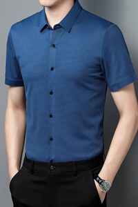男士夏季短袖衬衫2023新款休闲商务衬衣男士上衣男装ZL1260-P60图片