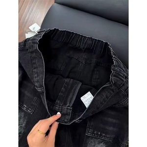 cleanfit闪电纹牛仔裤男潮美式vibe裤子水洗直筒阔腿裤L5799-P45图片