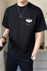 夏季短袖T恤男店主风2025新款高级刺绣纯色半袖体恤B317/8072/P55，男装T恤，电商B317