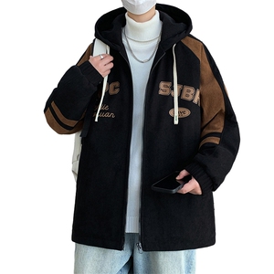 男青年休闲工装加绒夹克加绒加厚夹克棉服保暖外套LH6895-P100图片