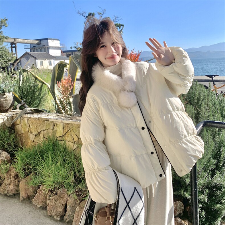 奶呼呼羽绒服女短款小个子2026冬新款90白鸭绒加厚面包服外套反季,女装羽绒服,2C218