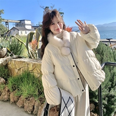 奶呼呼羽绒服女短款小个子2026冬新款90白鸭绒加厚面包服外套反季，女装羽绒服，2C218