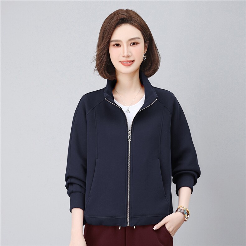 长期有货休闲百搭立领卫衣开衫短外套女2026春秋新款妈妈夹克上衣,女装卫衣/绒衫,璐依舞