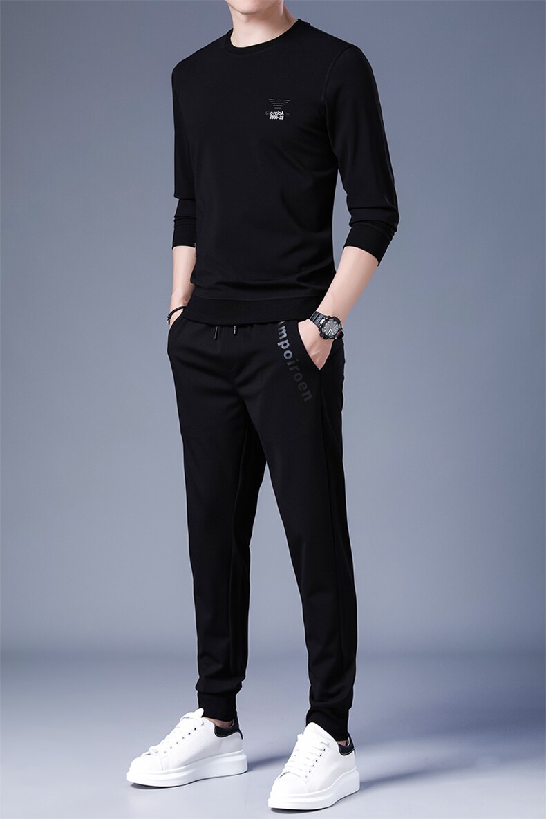 SA8911-2钱塘2020-2中青年男士新款冬季厚款时尚卫衣套装P137,男装休闲套装,钱塘207-2