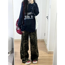 【有货】豹纹牛仔裤男款直筒欧美VIBE裤子美式高街KZA25CC-P55，男装牛仔裤，星座1007（原301D）