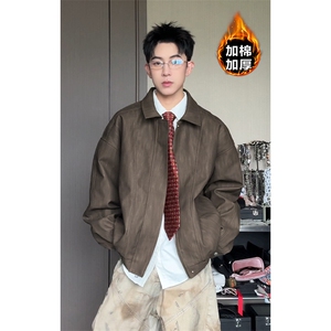 cleanfit加棉扎染翻领PU皮棉衣夹克外套男J5228J加棉-特P95控158图片