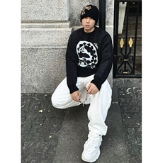 本命年衣服红色仿貂毛针织衫男情侣圆领毛衣男女宽松M5315，男装针织衫/毛衣，星座1116A（原606A-3）