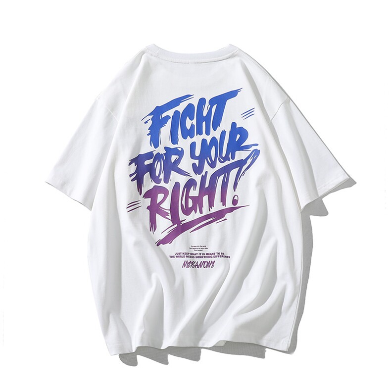 白底夏季潮牌日系青少年情侣半袖创意印花纯棉短袖T恤男1166-P25,男装T恤,电商A441