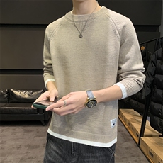 MY8002圆领针织毛衣男秋冬季宽松百搭打底衫休闲常规37加绒47，男装针织衫/毛衣，四季星座303A