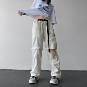 夏季可拆卸机能冲锋休闲裤男高街潮牌裤两穿冰丝工装裤K0081-P45图片