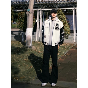 【有货】DJK1056-P98刺绣棒球服外套春季新款复古情侣立领夹克潮图片
