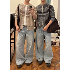 【现货】DMY39-批65美式潮牌开衫毛衣Cleanfit慵懒风软糯针织衫，男装针织衫/毛衣，星座603-2