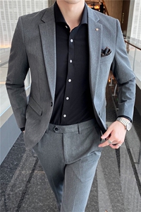 韩东大门西装男套装韩版新郎结婚英伦职业装修身休闲小西服纯色图片