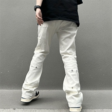美式高街vibe风牛仔裤男ins潮牌宽松显瘦微喇叭直筒长裤2228-P52，男装牛仔裤，星座1008