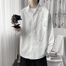 春秋高级设计感情侣衬衣外套港风ins工装长袖衬衫男士W6947-P30，男装衬衫，星座512-2