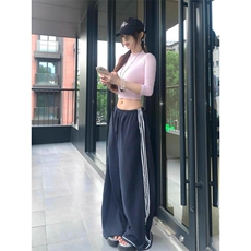AK2200-P55宽松慵懒风直筒休闲运动阔腿裤，女装休闲裤，星座617A-2
