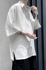 爆主推纯色净版宽松男士6色短袖衬衫A071-C15-P35，男装T恤，电商A071